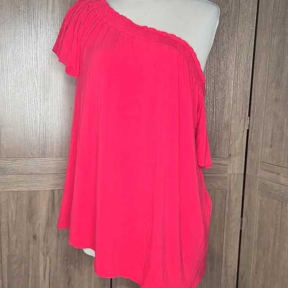 Rose One-Shoulder Pink Women's Top - Picture 2 of 7